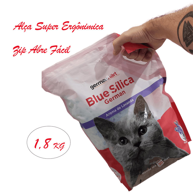 Areia Sílica Para Gato Premium 1,8kg Aroma Lavanda Importada