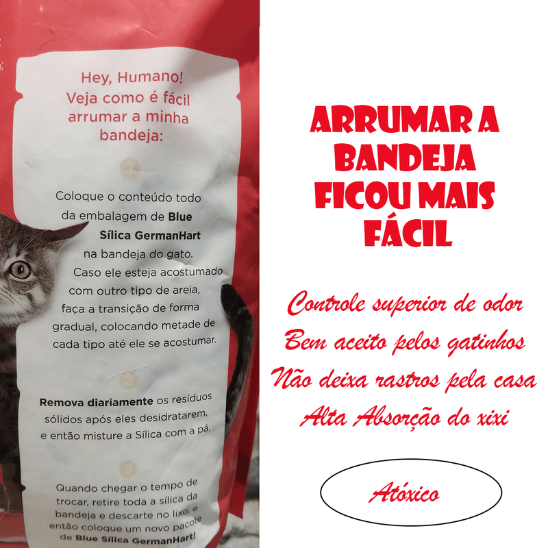 Areia Sílica Para Gato Premium 1,8kg Aroma Lavanda Importada