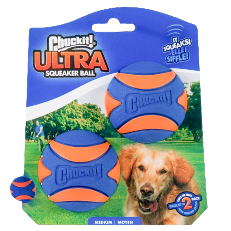 Brinquedo Pet Interativo Bolinha Borracha Apito 2 Unid ChuckIt